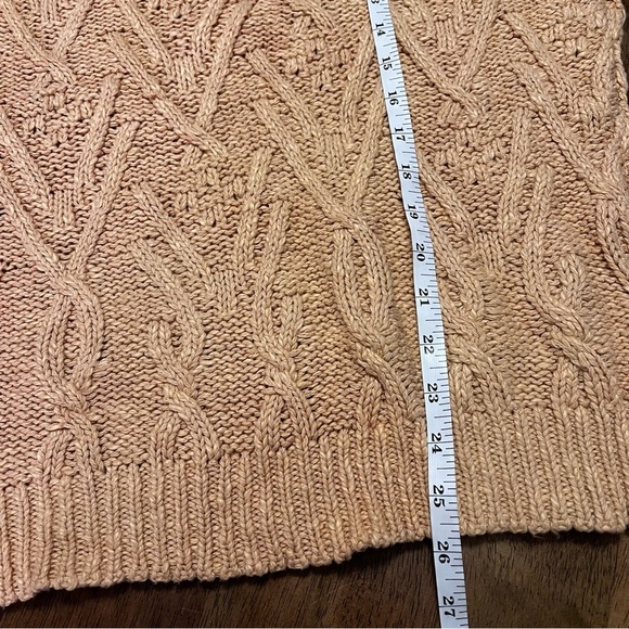 Free People Isla Cable Stitch Sweater in Tan XS Relaxed Oversized Boho Grandma - Picture 7 of 11